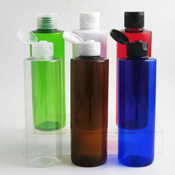 Botellas de almacenamiento 20 X Botella vacía rellenable azul ámbar verde para mascotas con tapa abatible 250ML Champú Envase de plástico