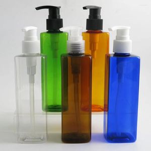 Bouteilles de stockage 20 X250ml bouteille de pompe de lotion en plastique PET rechargeable 8oz ambre bleu clair rouge blanc vert crème shampooing conteneurs de distribution