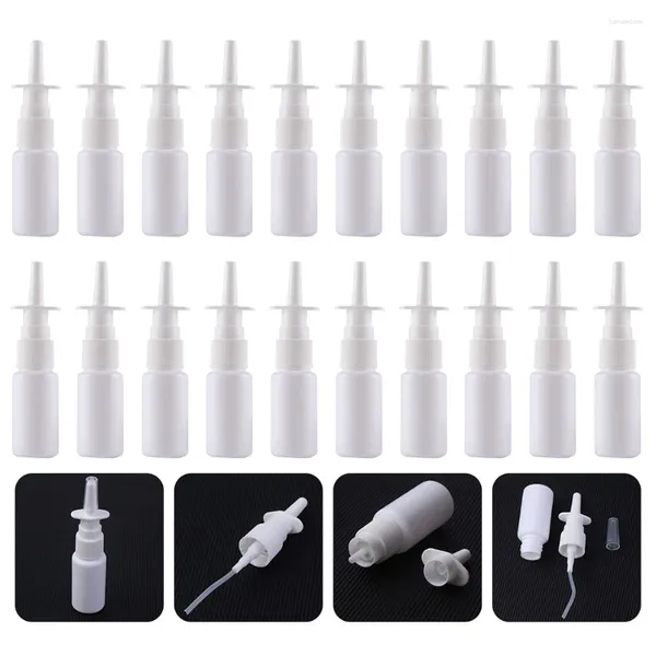 Botellas de almacenamiento 200 PCS AMBER Glass Spray 10 ml Cosméticos Direct Travel Travel Brine Mage Sprayer White Pe plástico recargable Vacío