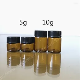 Bouteilles de rangement 200 x 5G 10g Amber Glass Bottle Cream Jar Soins de soins de la peau CONTENURS COSMÉTIQUES 10 pour le test d'échantillon
