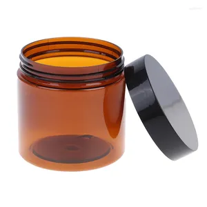 Opslagflessen 200 ml Amber Brown Cosmetic Face Cream Lip Sample Container Jar Pot Makeup Store Flacons