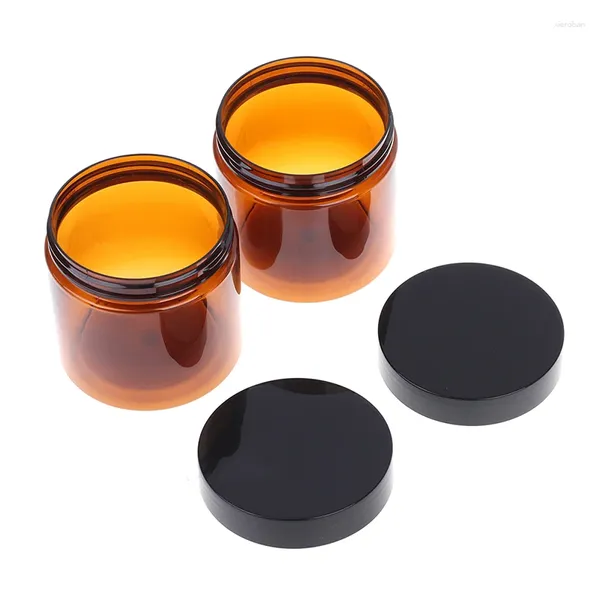 Bouteilles de rangement 200 ml Amber Brown Face cosmétique Crème Crème Échantillon de lèvres JAR POT