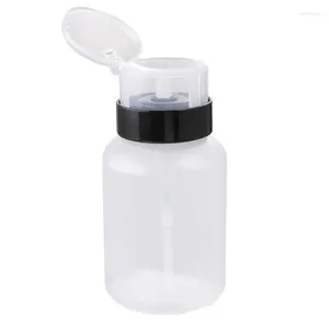 Bouteilles de stockage 200ml clair pousser vers le bas bouteille vide presse pompe distributeur conteneur de vernis à ongles