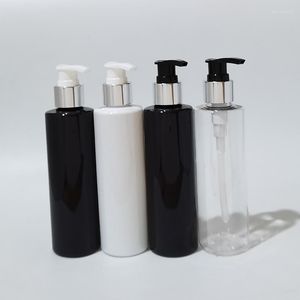 Opslagflessen 200 ml lege PET-lotionpompfles Wit Zwart Plastic Cosmetische Container Shampoo Sub-bottelen van etherische olie