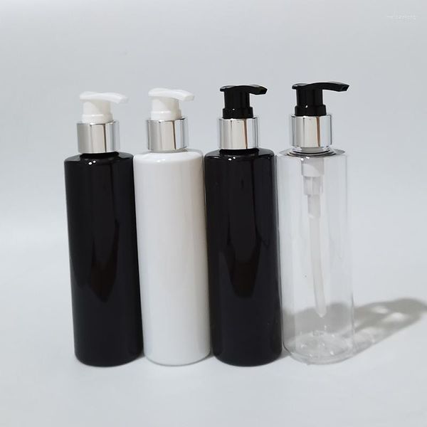 Botellas de almacenamiento 200 ml Botella vacía de bomba de loción para mascotas Blanco Negro Plástico Envase cosmético Champú Sub-embotellado Aceite esencial