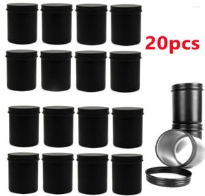 Opslagflessen 200ml Ronde Matzwarte Metalen Kaarspotten Lege Containers Schepen Tin Voor Wax Melt Maken Kit DIY1606941