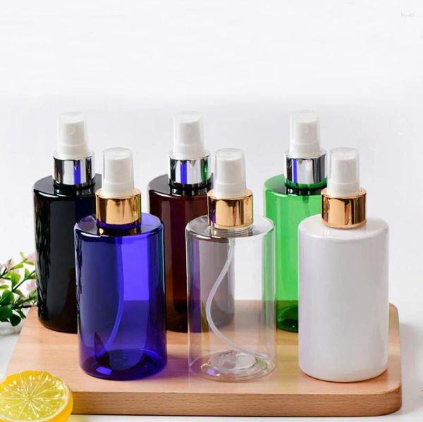 Botellas de almacenamiento 200 ml Plástico PET Bomba Botella Mist Sprayer Flor Aseo Agua Esencia Perfume Toner Líquido Cuidado de la piel Embalaje cosmético