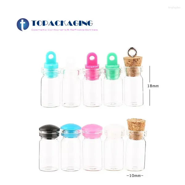 Bouteilles de rangement 200pcs 0,5 ml petits mini bouteille en verre transparent de charme mignon avec liège bricolage vide souhaitant des échantillons de pendentif