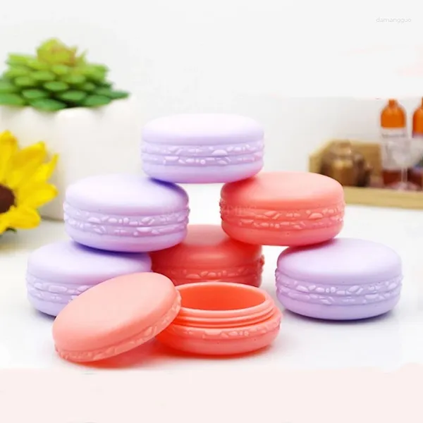 Botellas de almacenamiento 200pcs 10 g Candy Color Macarons Jar de crema Lindos recipientes cosméticos vacíos Box Lip Lip Box Diy Sub-potencio Purple Purple