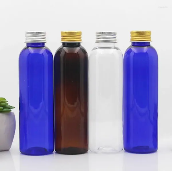 Bouteilles de rangement 200pcs 150 ml bouteille rechargeable transparente avec capuchon en aluminium 5 oz en plastique de nettoyage lait vide