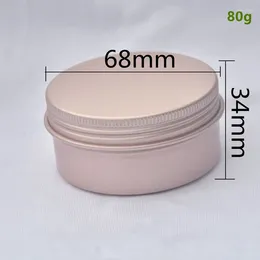 Opslagflessen 200 stcs 2,7 oz roségoud cosmetische container 80 g aluminium pot pot pot met deksel oog crème haarconditioner tin metaal