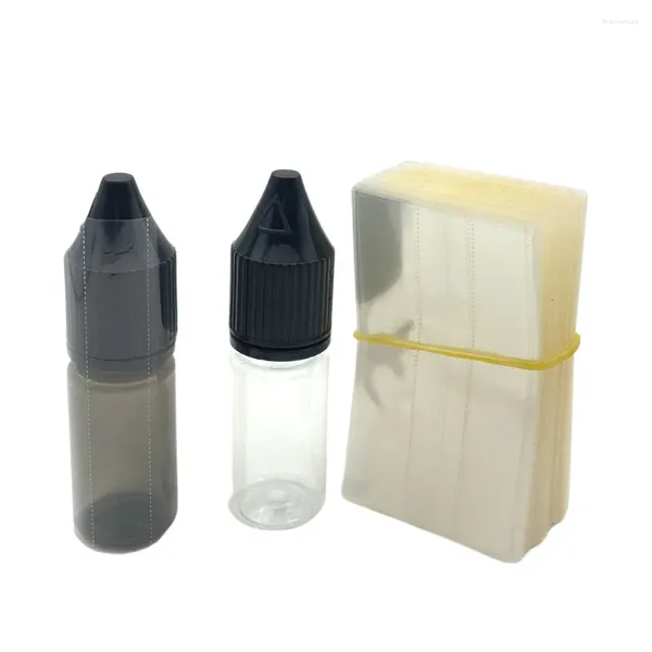 Botellas de almacenamiento 200pcs Clear PVC Heat Shrink Wrap Película para 10 ml de plástico