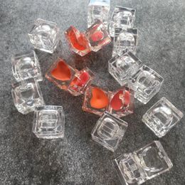 Botellas de almacenamiento 200pcs Crystal Heart Sharp Lip Sub Box Sub Rellable Cosmética Cosmética Lipstal