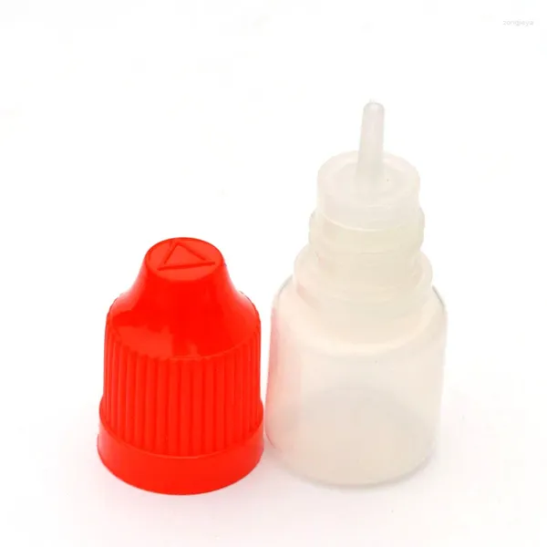 Bouteilles de stockage 200pcs vide 3ml flacon d'aiguille en plastique avec bouchon à l'épreuve des enfants flacon compte-gouttes long pour récipient de liquide E