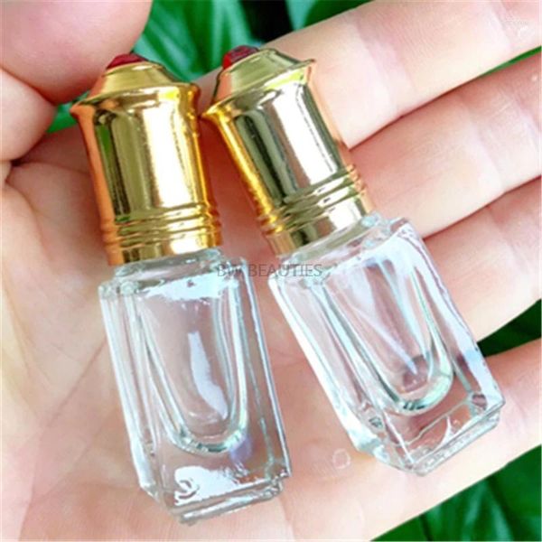 Botellas de almacenamiento 200pcs/lote 3 ml de vidrio cuadrado Vacella Rollo de aceite esencial en botella DIY Alto caldo de tóner cómico recipiente recipiente