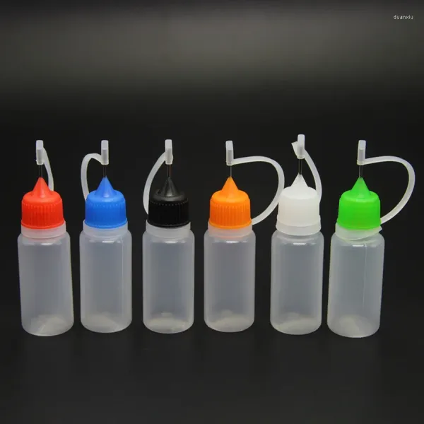 Botellas de almacenamiento 2023 1pc 10ml Plástico Aguja exprimible Ojo Gotero Líquido Gota de muestra Puede ser aplicador de pegamento Vail recargable