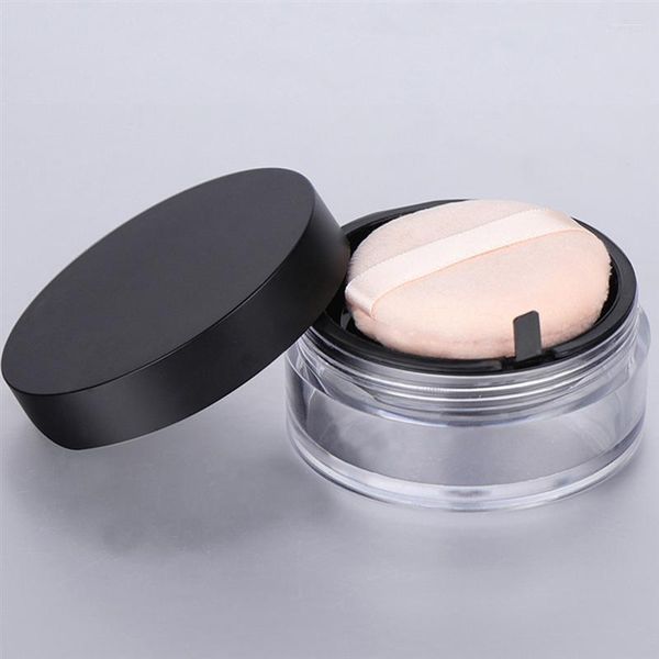 Botellas de almacenamiento 20 g Case de polvo vacío Contenedor suelto Kit de viaje de maquillaje de maquillaje Cosmética Soporte de esponja con espejo