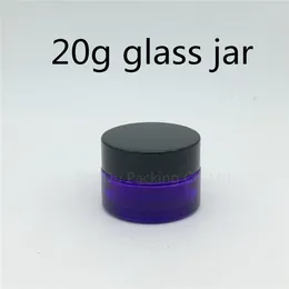 Botellas de almacenamiento 20g Jar de crema de vidrio púrpura para ojo y lápiz labial Senior Bottle 100pcs