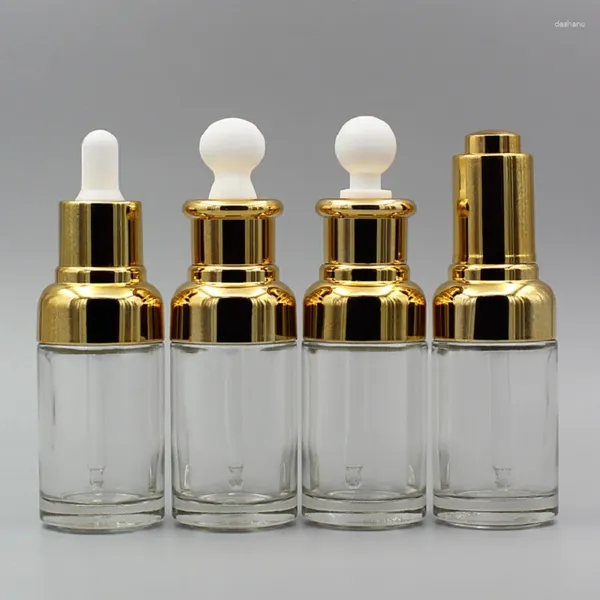 Bouteilles de stockage 20ml30ml50ml Bouteille compte-gouttes en verre transparent Lotion Émulsion Huile essentielle Sérum Liquide Toner Eau de toilette Soins de la peau Cosmétique