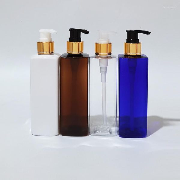 Botellas de almacenamiento, 20 unidades, 250ml, bomba de loción de tornillo de aluminio dorado PET vacía, botella de plástico, envases cosméticos, envases de champú para el cuidado personal