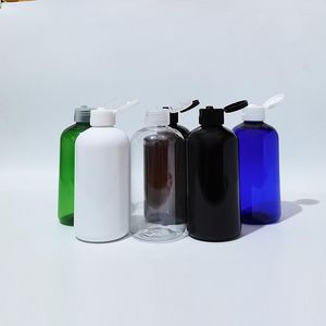 Botellas de almacenamiento, 20 unidades, 250ml, botella cosmética vacía de viaje en blanco y negro con tapa transparente abatible, contenedor de champú de plástico de 250cc