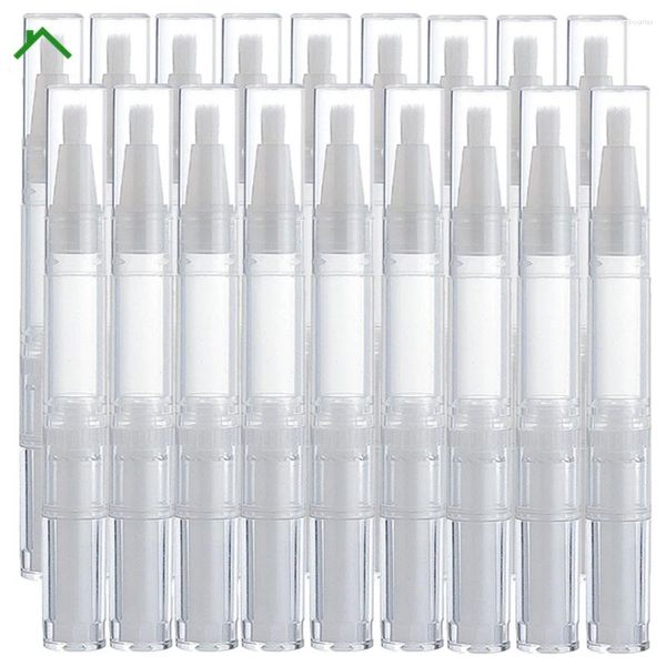 Botellas de almacenamiento 20pc 5 ml Cutícula de aceite vacío Penata Twist transparente con punta de cepillo para el brillo de labios Polcha de crecimiento de pestañas líquido