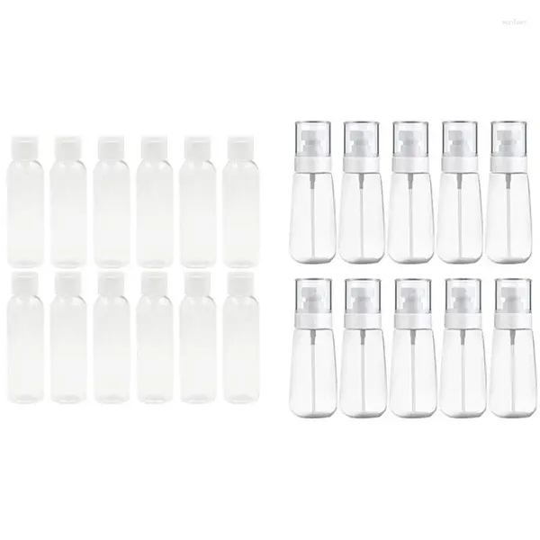 Bouteilles de rangement 20pcs 100 ml de bouteille de compagnie de compagnie de compagnie de maquillage de maquillage transparent 10 pcs en plastique rechargeable