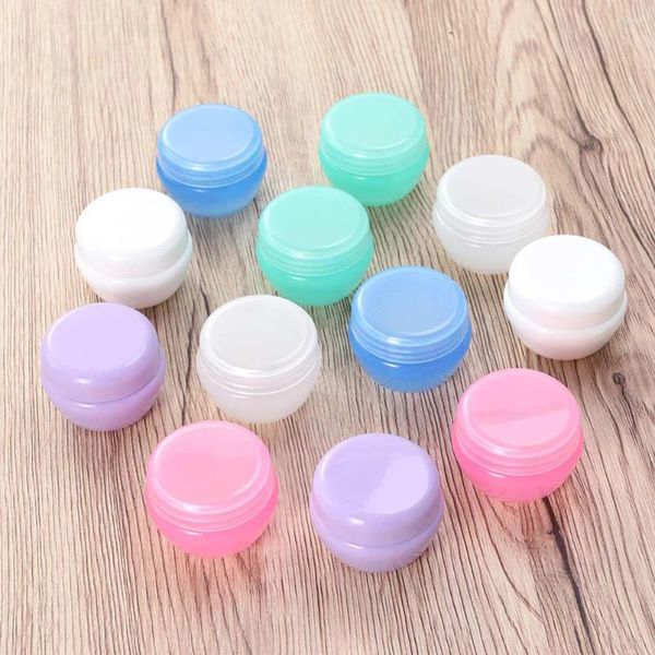 Bouteilles de stockage 20 pièces 10G crème en forme de champignon conteneurs de voyage en plastique avec couvercle intérieur Compact Portable sous-fuite