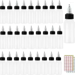 Botellas de almacenamiento 20pcs 10 ml-120 ml Guentero de plástico Bottle Bottle Bottle Top Top Pintura Liquid Pintura Dispensador Aplicador