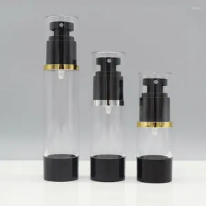 Bouteilles de rangement 20pcs 15/30 / 50 ml bouteille vide vide en plastique transparent en plastique sans air contenant cosmétique pour essence / toner / alcool