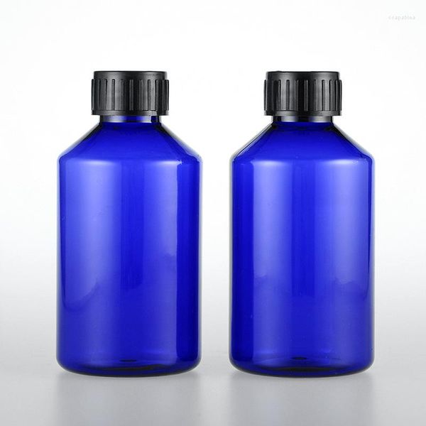 Bouteilles de stockage 20pcs 220ml bleu vide échantillon cosmétique avec bouchon à vis 220cc voyage taille bouteille de lotion pour animaux de compagnie