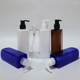 Botellas de almacenamiento 20 unids 250 ml Bomba de loción de plástico vacía Contenedores de PET cuadrados utilizados para viajes Embalaje Gel de ducha Capacidad de crema corporal
