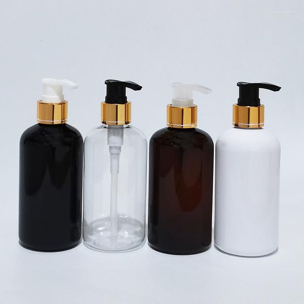 Bouteilles de stockage 20pcs 250ml vide en plastique lotion liquide savon or pompe conteneur pour soins personnels gel douche emballage cosmétique