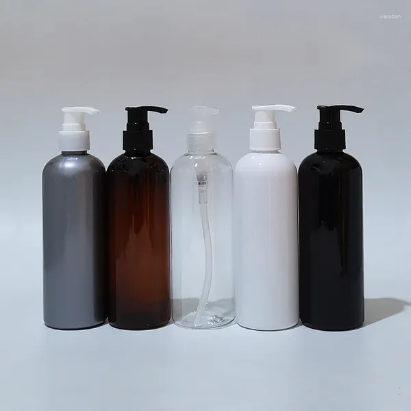 Bouteilles de stockage 20 pièces 300 ml vide en plastique blanc pompe à lotion noire pour soins personnels Gel douche savon liquide contenants cosmétiques