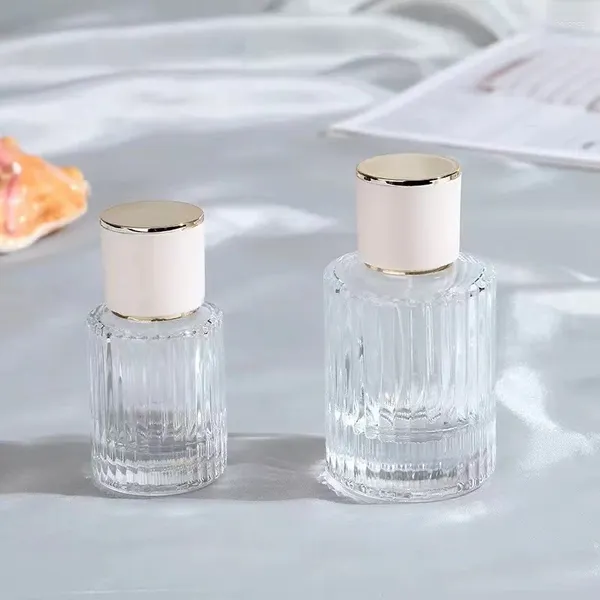 Botellas de almacenamiento 20 piezas 30ML 50ML Perfume de lujo Botella de spray de vidrio Cosméticos transparentes portátiles Atomizador de alcohol Alta capacidad Vacío