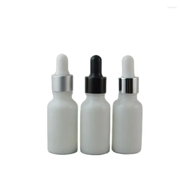 Bouteilles de rangement 20pcs 3 ml 15 ml 20 ml vide bricolage Cosmetic Essential Huile Bouteille Blanc Elegant Dropper Glass Liquid Package