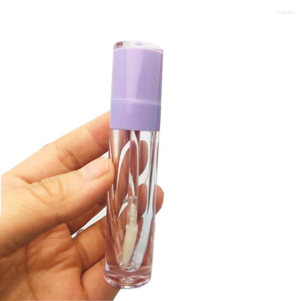 Garrafas de armazenamento 20pcs 5ml tubos vazios de brilho labial roxo bebê rosa boné grau transparente plástico compõem ferramentas de recipientes diy