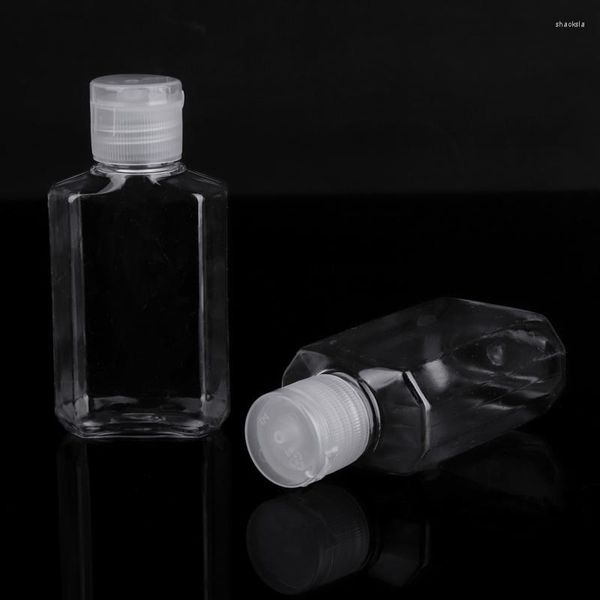 Botellas de almacenamiento 20 unids 60 ml Botella transparente Muestra portátil Flip Cap Contenedor Viaje Vacío Recargable Desinfectante Líquido Dispensar