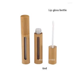 Opslagflessen 20 stks 6 ml hoogwaardige bamboe behuizing lege lipgloss toverstok buis natuurlijke vloeistof lippenstiftfles cosmetische verpakking