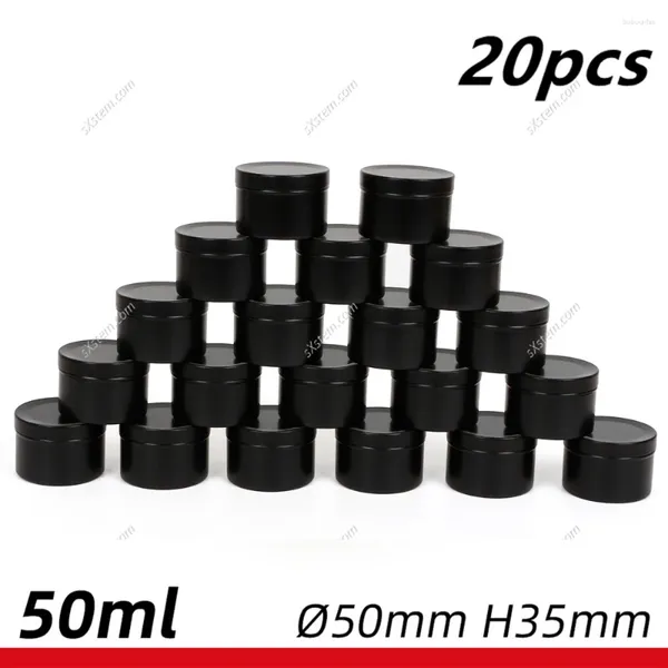 Bouteilles de stockage 20pcs noir or rouge 50ml pot en aluminium vide récipient à thé boîtes d'emballage boîte scellée jolie blanche