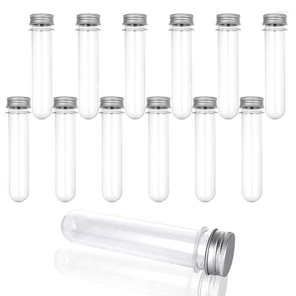 Bouteilles de stockage 20 pièces Tubes à essai en plastique transparent 110Ml récipient Transparent réutilisable pour bonbons liquides sels de bain