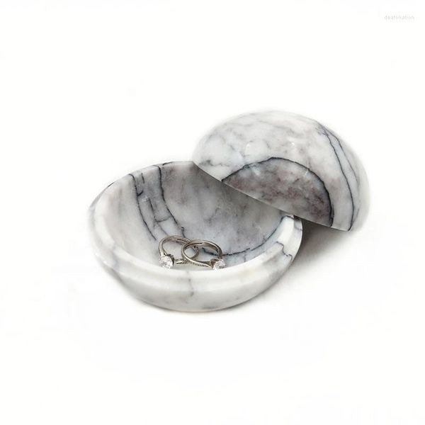 Garrafas de armazenamento 20 peças personalizadas atacado luxo design exclusivo mármore natural recipiente de doces frasco de jóias com tampa