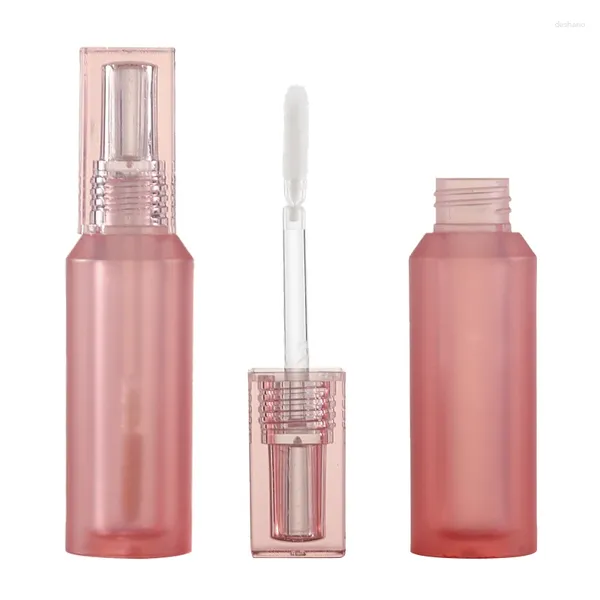 Bouteilles de stockage 20pcs vide portable 4,5 ml tube de brillant à lèvres bricolage en plastique rose tubes de glaçage rechargeable conteneur d'emballage cosmétique en gros