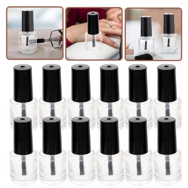 Botellas de almacenamiento 20 piezas Cepillo transparente vacío DIY Frascos recargables con tapa 5 ml