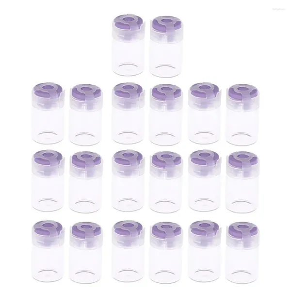 Botellas de almacenamiento 20pcs mini vidrio redondo lindo con tapón pequeño pequeño