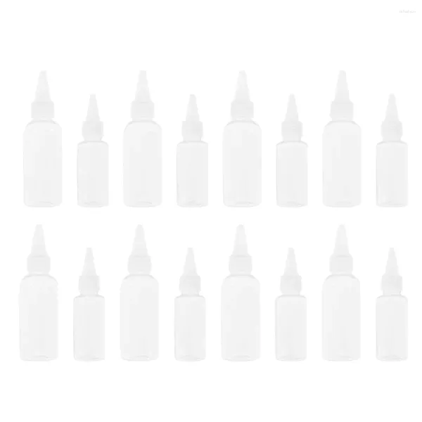 Bouteilles de stockage 20 pièces en plastique presser la bouteille transparente de distributeurs avec la pointe pour l'artisanat alimentaire Salon de coiffure buse de source de coloration