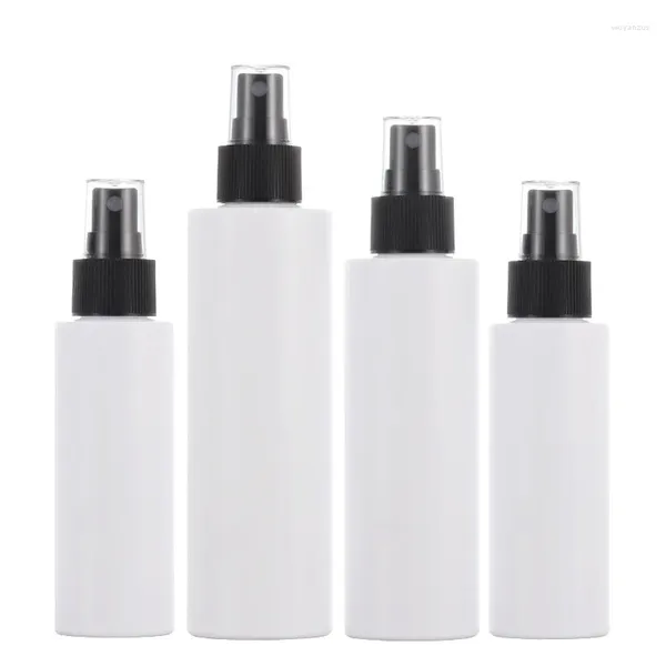 Botellas de almacenamiento 20 piezas Spray de viaje Recargable Plástico Bomba negra Embalaje cosmético 100 ml 150 ml 200 ml PET Botella de tóner vacía blanca