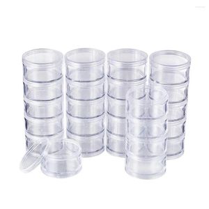 Bouteilles de stockage 21833 15G/30ML, conteneurs ronds empilables en plastique, 5 colonnes (5 couches/colonnes), pots de perles, boîte pour boutons de perles, artisanat