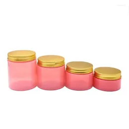 Bouteilles de rangement 22pcs Plastique Prinage rose rose Cosmetic Gold Aluminium Coud 100g 150G 200G 250g Répéteur Refipillable PORME PORTABLE PORTABLE POSS