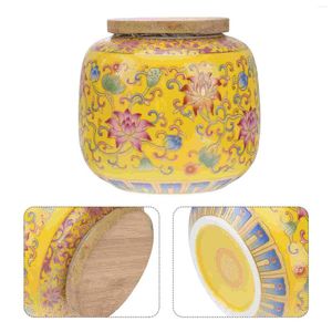 Opslagflessen 230 ml keramische theeboxen cadeau pot bloemcontainer keramiekbus houten deksel afgesloten koffie